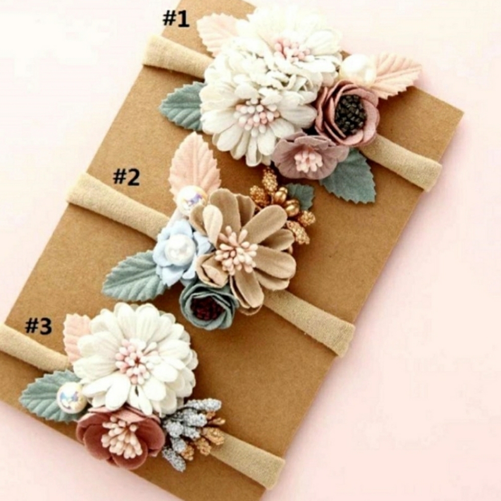 Floral baby headbands  Set 0f 3... 0-3years